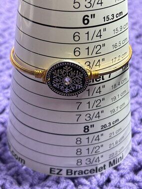 Luca + Danni Snowflake Bangle Bracelet Hook Catch Clasp Brass Swarovski Crystal